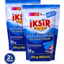 İksir Iksir Sodamatik Çok Amaçlı Matik Çamaşır Sodası Optik Etkili Kireç Önleyici 2 x 750 Gram