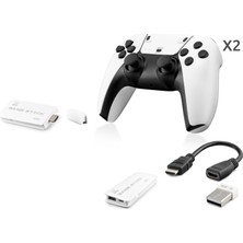 Evimdeyokyok Retro Oyun Stick HDMI Çift Gamepad Seti 2.4g Kablosuz - Beyaz HD330