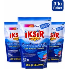 İksir Iksir Sodamatik Çok Amaçlı Matik Çamaşır Sodası Optik Etkili Kireç Önleyici 3 x 750 G