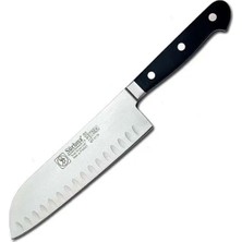 Evimdeyokyok 61950 - Sıcak Dövme Oluklu Santoku Şef Bıçağı 18 cm