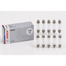 Bosch C5W Sofit Ampul 12V 5W Tavan Plaka Bagaj Iç Aydınlatma 10'lu Paket