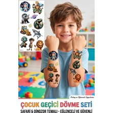 BP Tattoo Kamyon, Safari ve Dinozor Temalı Rengarenk Çocuk Dövmesi