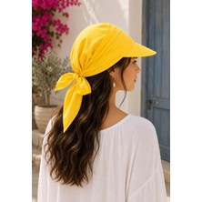 Wearflawless Kadın Safari Bağlamalı Siperli Bandana Şapka, Yazlık Güneşlik Şapka Plaj Deniz Vizör Şapka