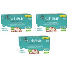 Schesir Ton ve Çipura Tam ve Dengeli Jöleli Multipack Kedi Konservesi 6 x 50 Gr. 3 Lü Paket