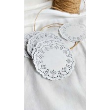 9 cm 100 Adet Kağıt Dantel Çay Bardağı - Tabak - Bardak Altlığı Sunum Kağıdı ( Dole )