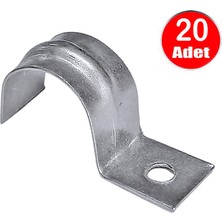 Alet Çantam No:2 Tekli Sac Kablo Kroşe 14MM Demir Köprü Metal Boru Tutma Bağlama Kelepçesi -20ADET
