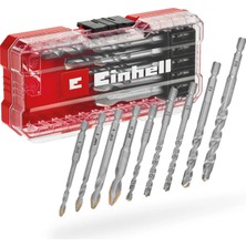 Einhell S-CASE 10 Parça Seramik Matkap Ucu Seti (Özel Taşlanmış Karbür Plaka, Merkez Nokta, Çift Helezon, E 6.3 Şaft, Saklama Kutusu Dahil) - 49051410