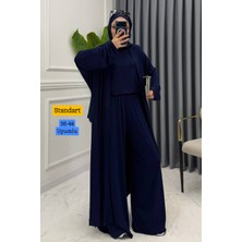 Balenbi Kadın Penye Uzun Hırka Bluz Geniş Paça Pantolon Abaya Takım 1217