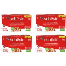 Schesir Ton ve Karidesli Tam ve Dengeli Jöleli Multipack Kedi Konservesi 6 x 50 Gr. 4 Lü Paket