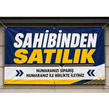 HiperAD Reklam Sahbinden Satılık Yazılı Branda 70 cm x 100 cm Ilan Afişi Pankart Yüksek Kalite Baskı 4 Köşe Kuşgözü MDL04