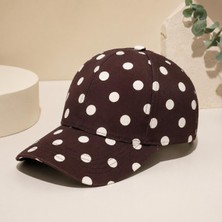 Wearflawless Kadın Beyaz Puantiyeli Şapka, Trend Puantiyeli Ayarlanabilir Şapka, Günlük Yazlık Şapka