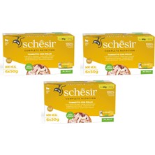 Schesir Ton ve Tavuklu Tam ve Dengeli Jöleli Multipack Kedi Konservesi 6 x 50 Gr. 3 Lü Paket