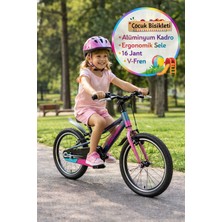 Toyfest 16 Jant Çocuk Bisikleti Antrasit Pembe Alüminyum Kadro V Fren Ergonomik Seleli