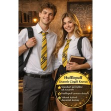 Toyfest Harry Potter Hufflepuff Öğrenci Kravatı Lisanslı Çizgili Sarı Cosplay Okul Kravat