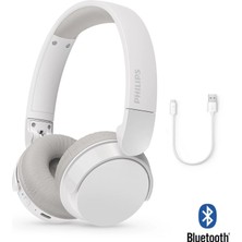 Philips Bluetooth 5.3 Mikrofonlu Kulak Üstü Kulaklık 25 Saat Pil Çoklu Bağlantı Pasif Ses Yalıtımı Güçlü Bas Hafif Gövde Beyaz TAH3209WT