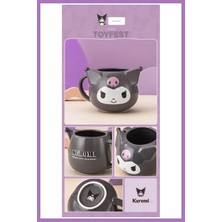 Toyfest Kawaii Sanrio Kuromi Figürlü 3 Boyutlu Porselen Kupa Mug Bardak Kahve Fincanı