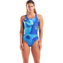 Arena W Depth Swımsuıt V Back Blue Multı