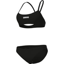 Arena Women's Bıkını Bandeau Solıd Black-Whıte