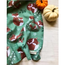 Mundo Lindo Fox In Green Organik Çift Kat Kareli Çok Amaçlı Müslin Örtü