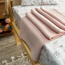 Mundo Lindo Çift Katlı Müslin Battaniye Geniş En 100 x 120 cm Müslin Örtü Pudra Pembe