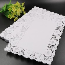 50 Adet 26X37 cm Dantel Kağıt Sunumluk Pasta Danteli Servis Altlığı Sunum Kağıdı Servis Kağıdı