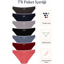 Sebatingo Kadın Külot Pamuklu Likralı Karışık Renkli 7 Li Paket