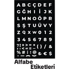 Matrak Şeyler 700 Adet Yapışkanlı Harf Rakam Sembol Etiket Seti - 10 Yaprak Siyah Beyaz Okul, Defter ve Dolap Düzenleme Stickerı (13.5X19.5 Cm)