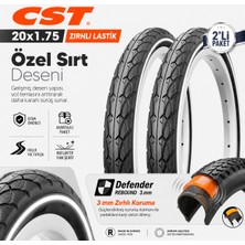 Heugers Cst Platinum Fold 20X1.75 Zırhlı Reflektörlü Bisiklet Iç ve Dış Lastik Seti (Ön-Arka Takım)
