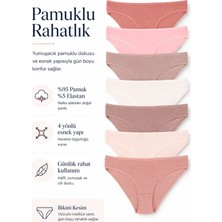 Sebatingo Kadın Külot Bikini Pamuklu Soft Renkli 7 Li Paket