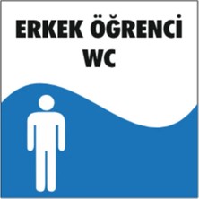 HiperAD Reklam Erkek Öğrenci Wc Yazılı Okul Kapı Isimliği 25 × 9 cm Dekota |sınıf Kapı Yazısı 3mm Dekota Ortaokul