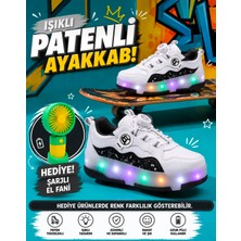 Işıklı Tekerlekli Patenli Çocuk Ayakkabısı – Led, Gizlenebilir Tekerlek, Kaymaz Taban