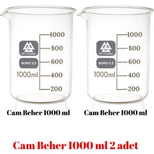 Mr. Crowley Cam Beher 1000 ml 2 adetli Set Kısa Form Isıya Dayanıklı