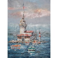 Galeri Atmaca Mavi Dalgalar Üzerinde Kız Kulesi ve Tekneler