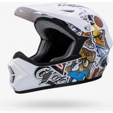 Heugers Raptor Impact-Pro Toxic Mind Full Face Bisiklet Kaskı S Beden Enduro Downhill