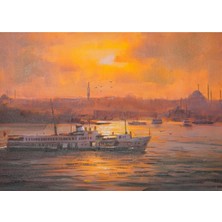 Galeri Atmaca Boğaz'da Vapur ve Tarihi Silüet
