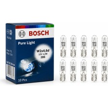 Bosch T5 W2X4.6D 12V 1.2W Gösterge Ampulü 286 10'lu Paket Torpido Gösterge Paneli Klima Kumanda Oto Ampulü