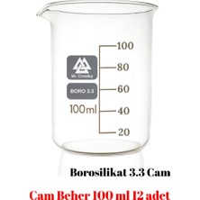 Mr. Crowley Cam Beher 100 ml 12 adet Kısa Form Isıya Dayanıklı