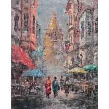 Galeri Atmaca Altın Sarısı Işıkta Galata Kulesi
