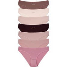 Sebatingo Kadın Külot Bikini Pamuklu Çok Renkli 7 Li Paket