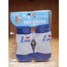 Pet Köpek Kedi - Kaymaz Taban Örgülü & Evcil Hayvan Ayak Çorabı L Beden