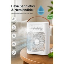 Blic Sulu El Fani Masa Üstü Mini Klima Vantilatör  600ML Su Hazneli Işıklı Nemlendiricili Soğutucu Fan