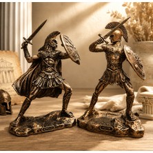 Antioch Art and Design Achilles ve Hector Ikili Biblo Truva Savaşı Dekoratif Heykel Mitolojik Ev ve Ofis Dekoru Hediyelik