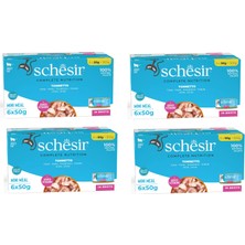 Schesir Ton Balıklı Tam ve Dengeli Broth Multipack Kedi Konservesi 6 x 50 Gr. 4 Lü Paket