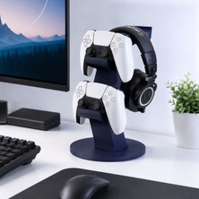 Wowolab Playstation Uyumlu Çift Oyun Kolu ve Kulaklık Standı 3D Baskı Pla