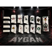 Aygan Store 10 Çift Kutulu Yeni Şekil Beyaz Spor Kolej Çoraplar 10 Adet