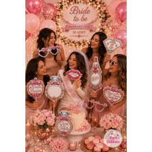 Parti Dükkanı Bride To Be Konuşma Balonu Pankart Seti 10 Adet | Bekarlığa Veda Fotoğraf Çekim Aksesuarı | Team Bride Parti Konsepti