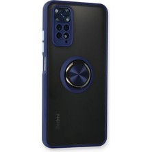Uravas Store Mey Ithalat®   Redmi Note 11 Kılıf Montreal Yüzüklü Silikon Kapak - Lacivert