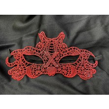 CBT Store Kırmızı Dantel Masquerade Maskesi Çift Taraflı 10 No
