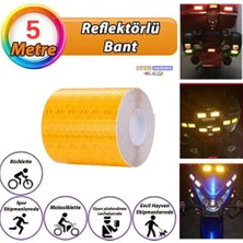 Evimdeyokyok Reflektörlü Reflektif Fosforlu Şerit Bant Petekli Reflekte Ikaz Bandı 5 cm x 5 Metre Sarı