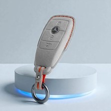 Keymatik Mercedes Uyumlu B C E Sinifi C180 C200 W205 W213 E200 300 Anahtar Kilifi Alakantra Gri